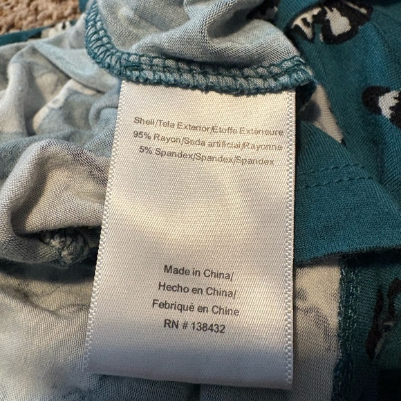 Modcloth Teal Raccoon Print Long Sleeve Top - Picture 4 of 4